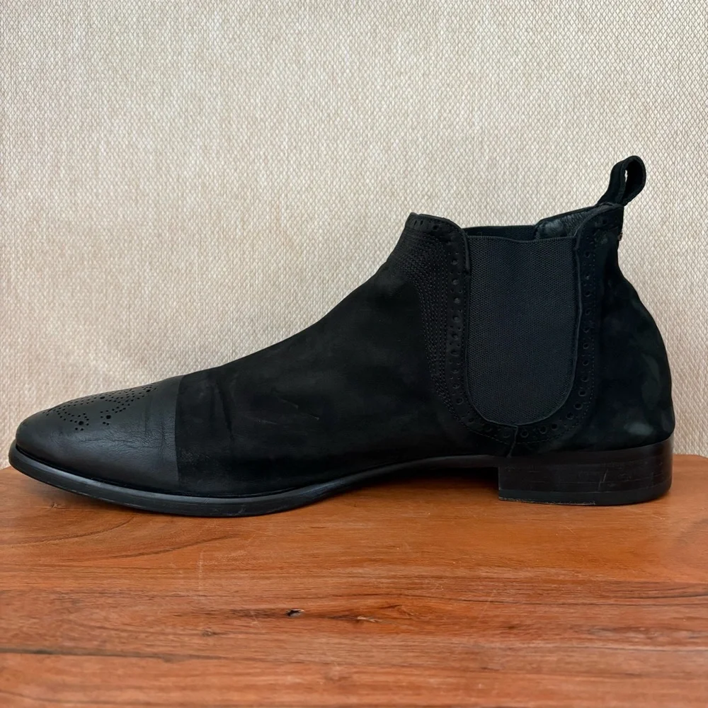 Roberto Cavalli Men’s 45.5 (US 12-12.5) Ankle Chukka Boots Suede Leather Black